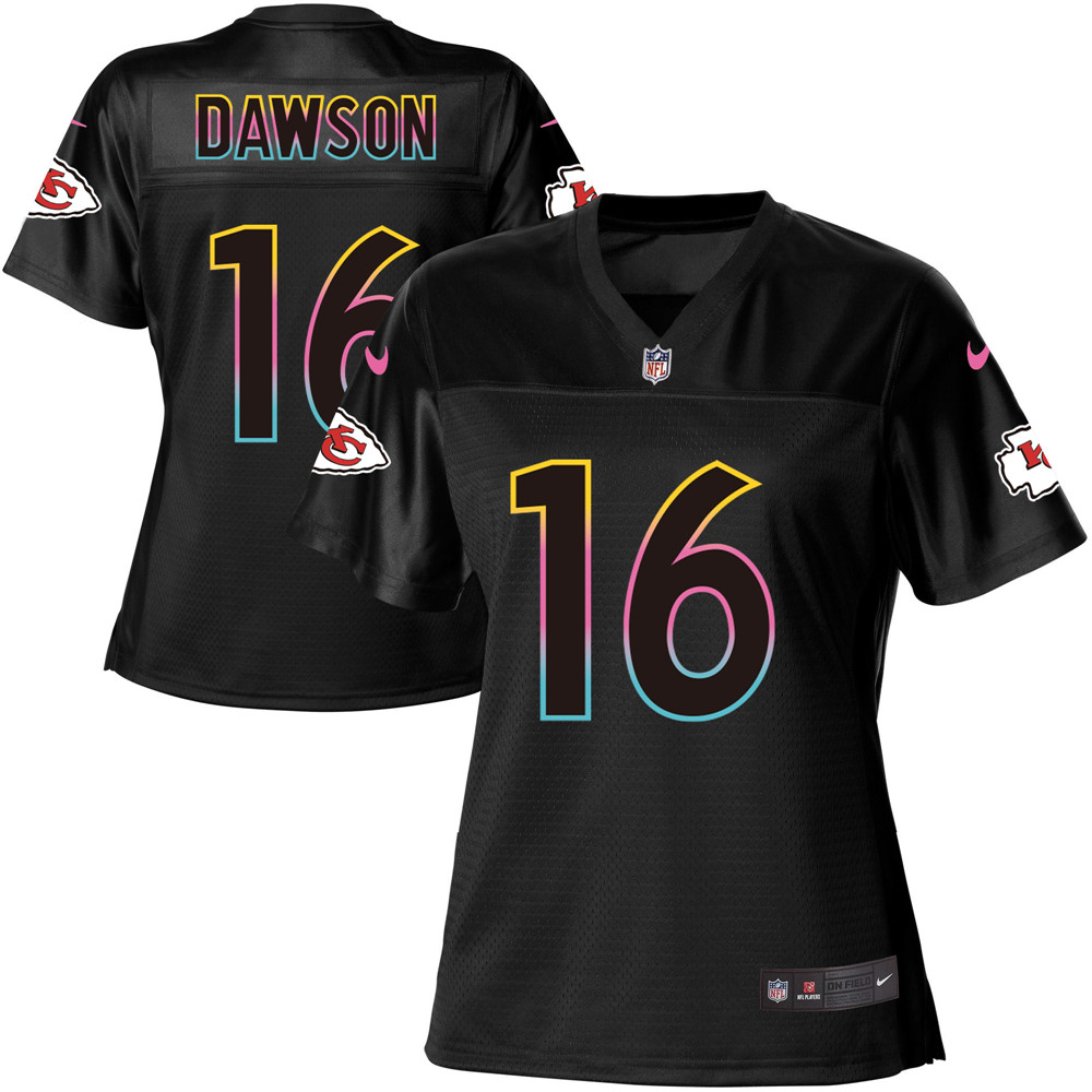 Women's Game Len Dawson Nike Jersey Black - #16 Fashion NFL Kansas City Chiefs